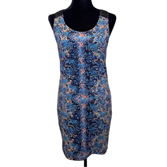Free People Digital Damsel Floral Pixels Bodycon Strappy Dress in Neon Glow Sz M - Picture 3 of 13